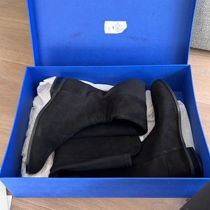 Stuart Weitzman Black Suede Mainstay Over the Knee Boot